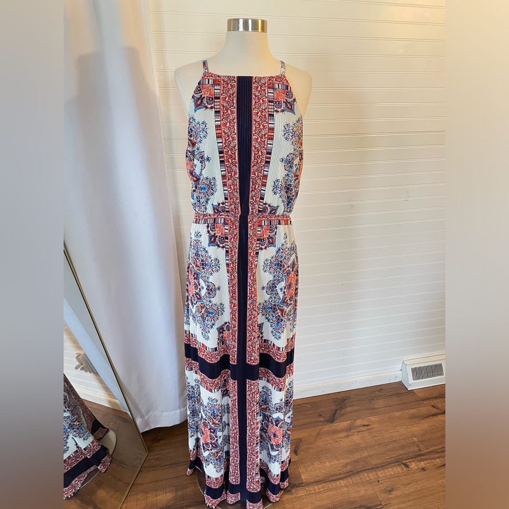 DB established 1962 Paisley Floral Boho Pleated Maxi Dress Size 12